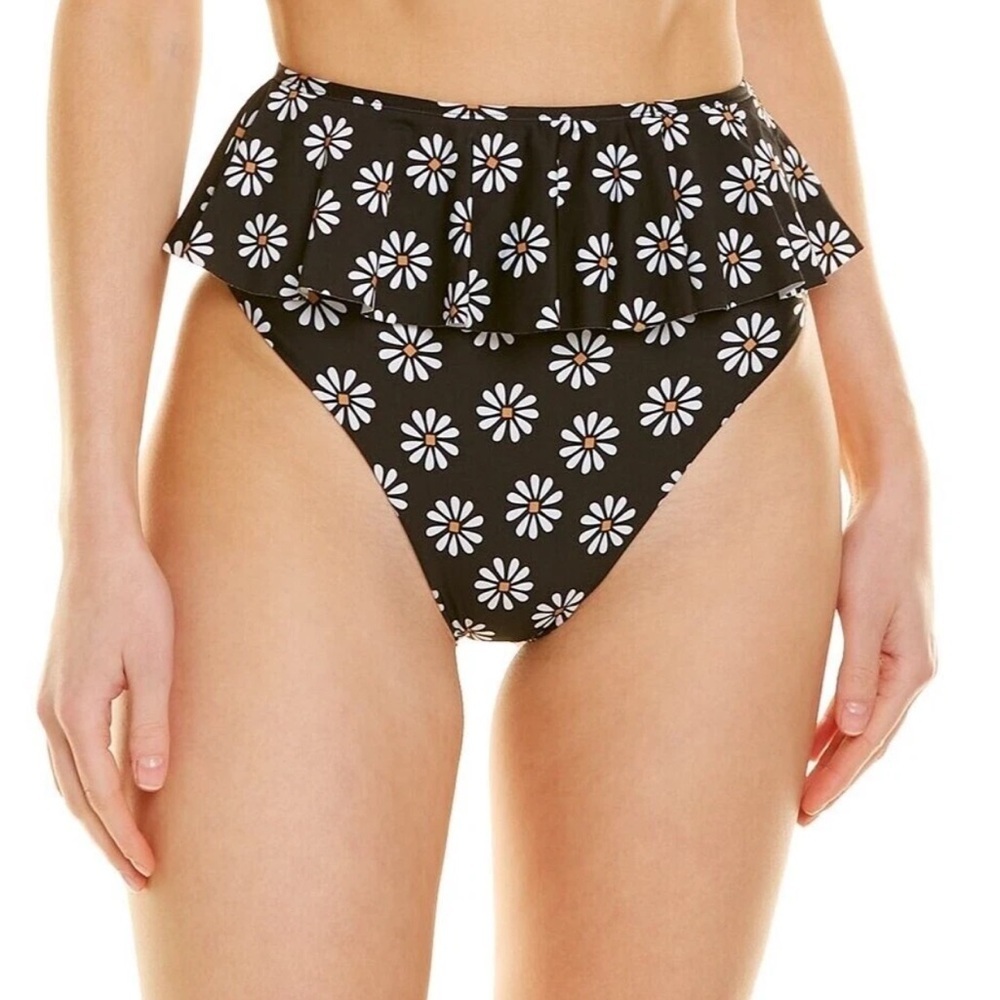 New Beach Riot Women's Daisy Printed High Waist Bikini Bottom Size Small